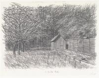 KT 2013 037
<br/>
Landschap met een schuurtje
<br/>
<em>Kouwen, Philip (1922-2002)</em>
